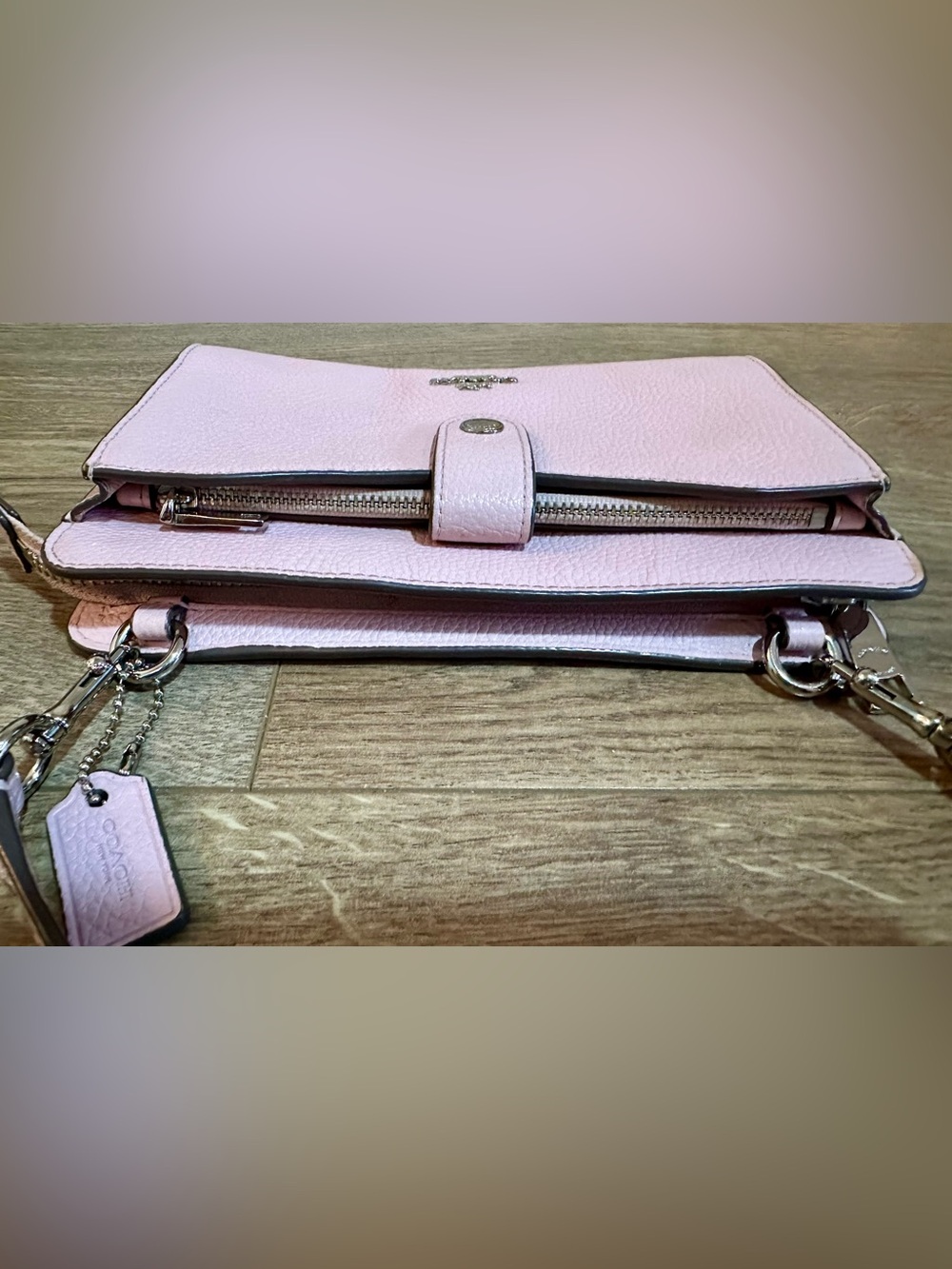 Coach Noa Pop Up Messenger Bag Pebbled Leather Pink Peony - Picture 7 of 15